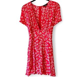 Lulus Red Floral Mini Dress